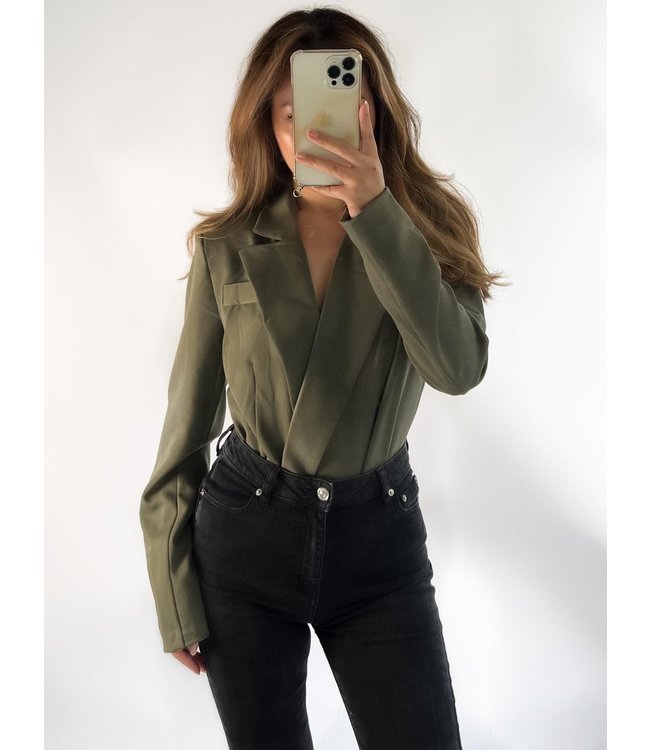 Meave blazer bodysuit - Army groen